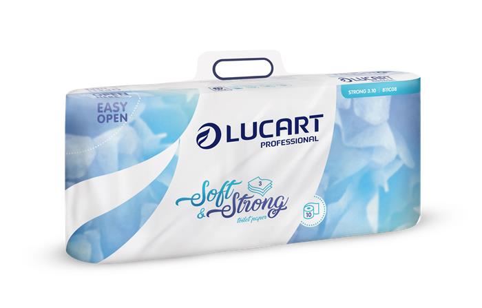 Lucart Soft and Strong toalettpapír, 3 rétegű kistekercses 10 tekercs fehér (811C08)