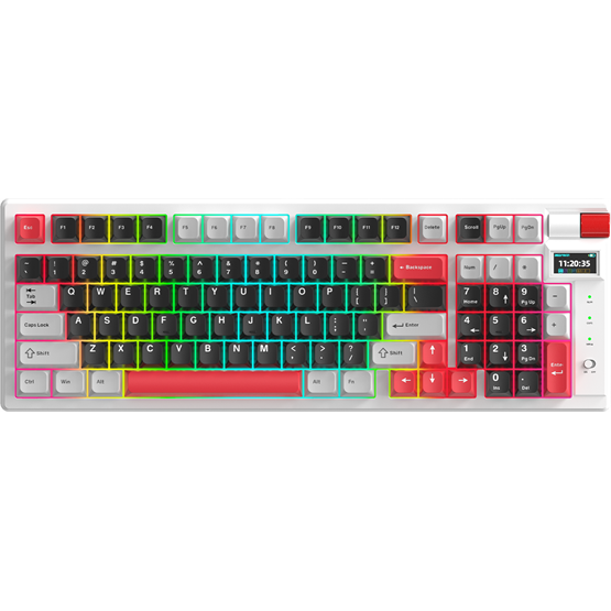 BILL MONKA Storm vezeték nélküli gaming billentyűzet - Fehér - US /MONKA Violet Linear/
