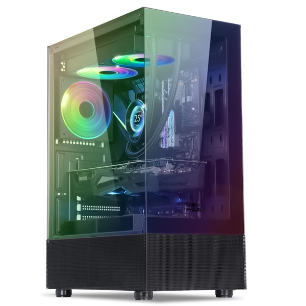 Spirit of Gamer SPECTRA Black  fekete ablakos  3x12cm ventilátor  ATX Számítógépház  