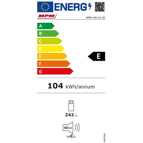MPM MPM-246-CJ-25 242 L Egyajtós hűtőszekrény