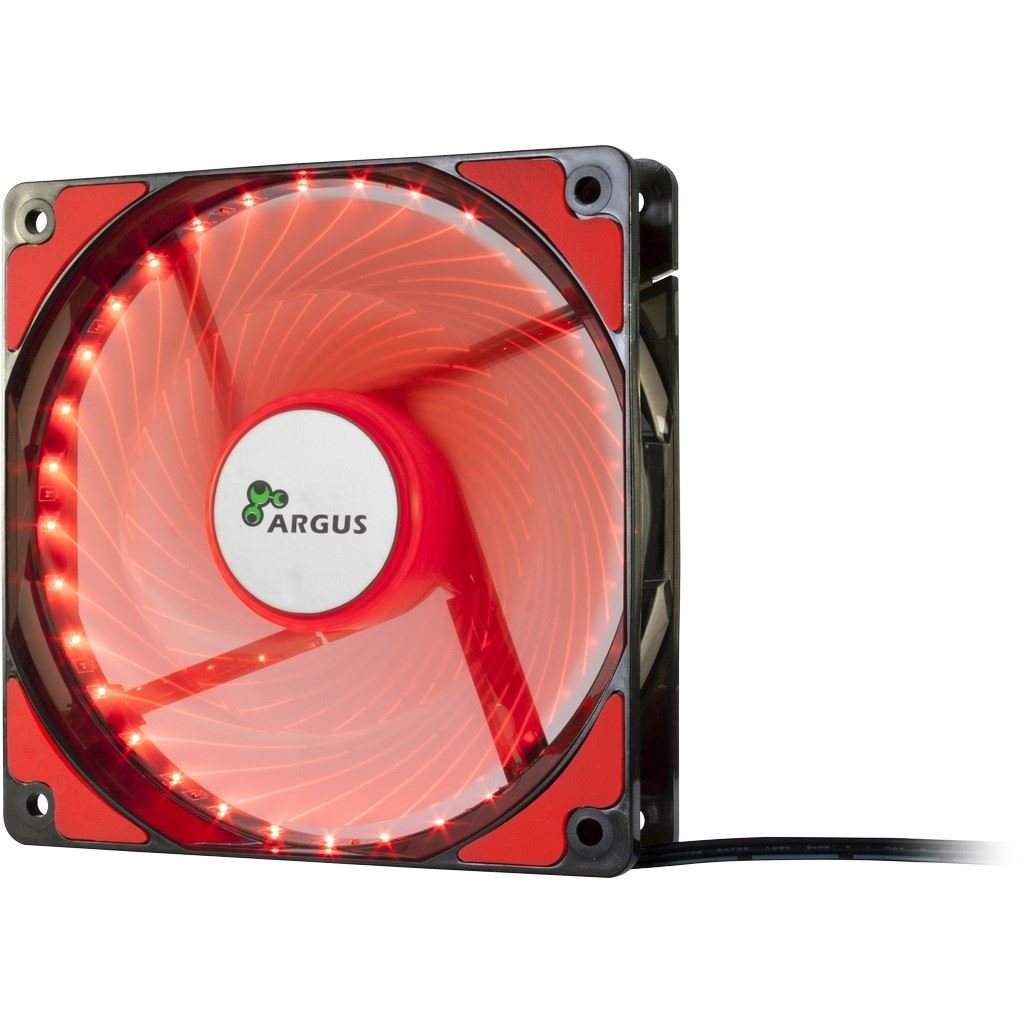 Inter-Tech L-12025 RD ház hűtő ventilátor piros LED (88885413)