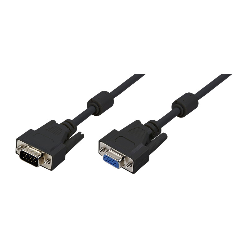 Logilink VGA kábel, HD15/M   HD15/F, 1080p, 2x ferrit, 5 m (CV0006)