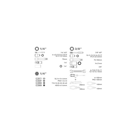 Extol Craft 6598 SZERSZÁMKÉSZLET, 65DB