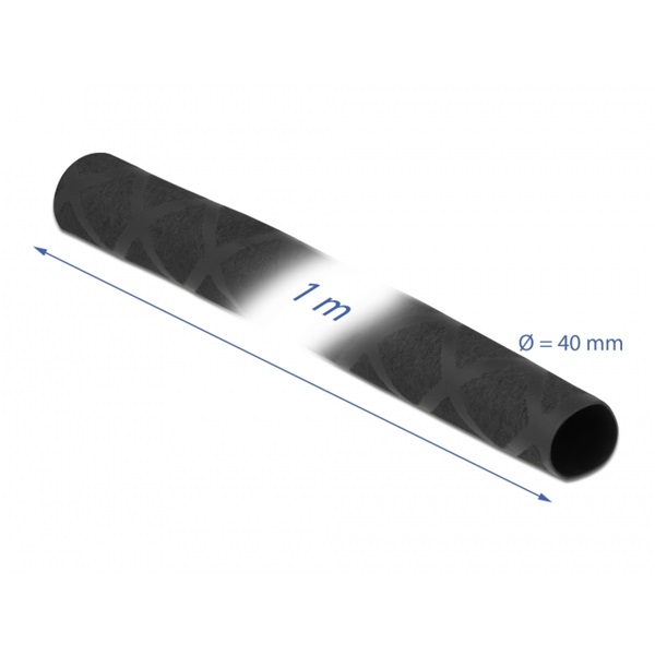 Delock 19602 1mx40mm csúszásmentes X-mintás fekete zsugorcső Delock 19602 1mx40mm csúszásmentes X-mintás fekete zsugorcső