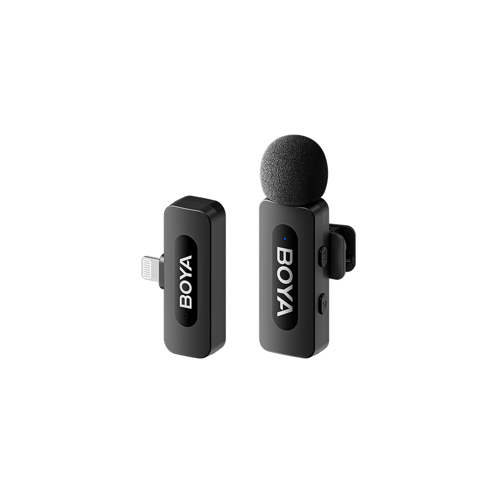 BOYA BY-V1 V Series vezeték nélküli mikrofon Lightning csatlakozós eszközökhöz, 1 adó + 1 vevő
