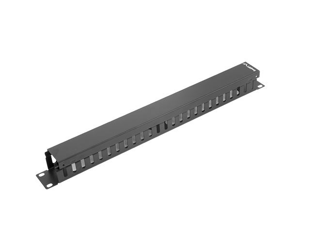 Lanberg 1U 19" kábelrendező takarópanellel fekete (AK-1201-B)