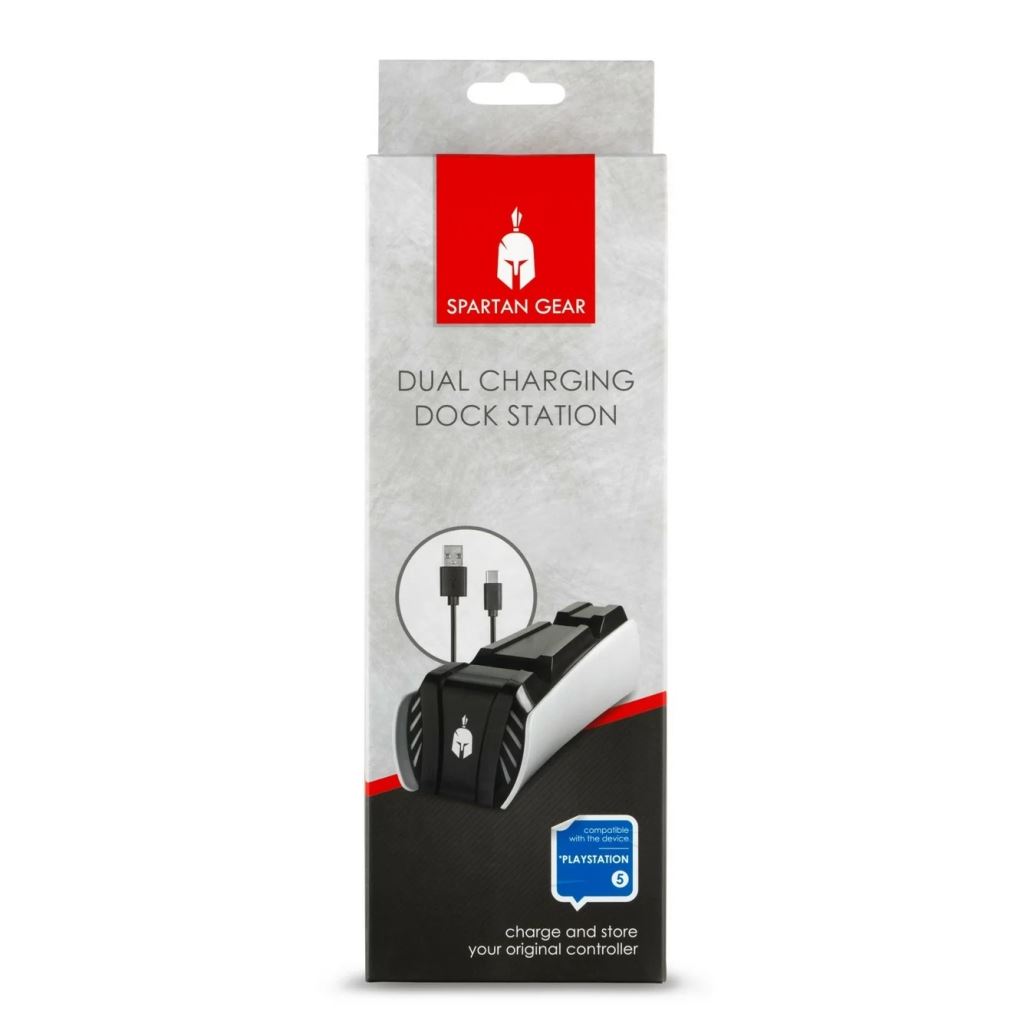Spartan Gear 067705 PS5 DualSense kettős dokkoló fekete-fehér 