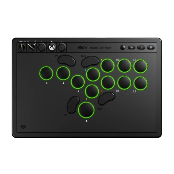 8BitDo Arcade Stick All-Button Xbox Series X|S / Xbox One / PC vezeték nélküli kontroller Fekete