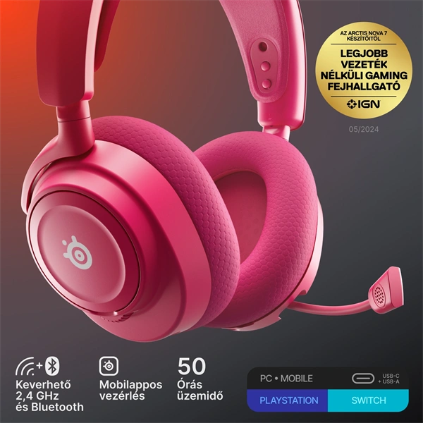 Steelseries Arctis Nova 7 Gen 2 Wireless Bluetooth Gaming Headset Magenta