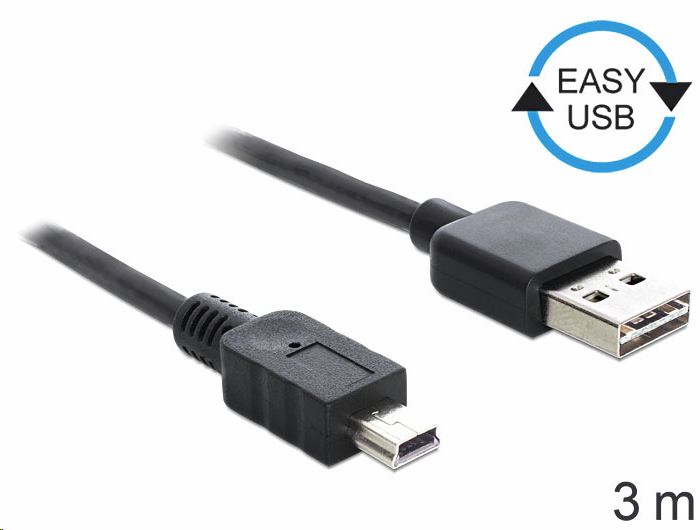 Delock 83364 USB 2.0 -A apa > USB 2.0 mini apa kábel 3 m Delock 83364 USB 2.0 -A apa > USB 2.0 mini apa kábel 3 m