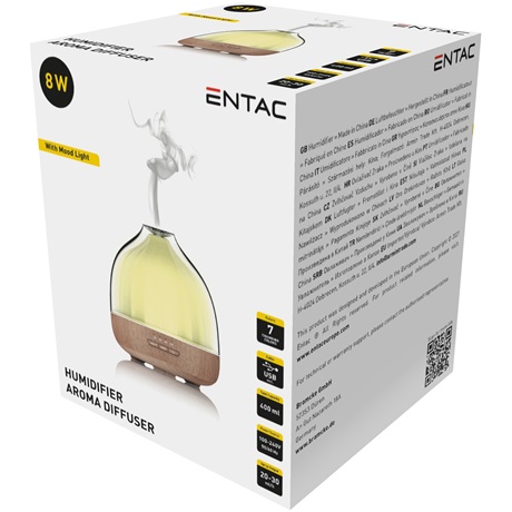 Entac EHEL-400ML-8W-W ENTAC AROMATERÁPIÁS PÁRÁSÍTÓ FA MINTÁZAT