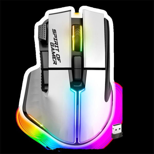 Spirit of Gamer PRO-M5 Arctic Wireless Optikai  8000DPI Vezeték nélküli Egér  Fehér 