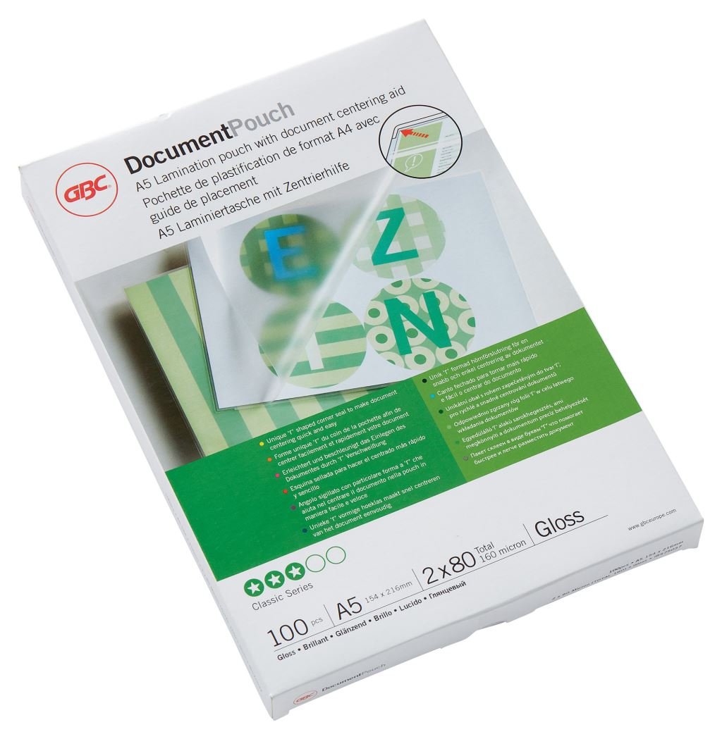 GBC Meleglamináló fólia, 80 mikron, A5, fényes, 100db (IB575037)