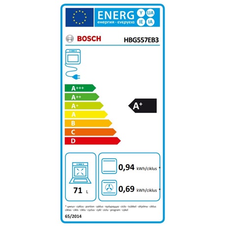 Bosch HBG557EB3 Beépíthető sütő Fekete