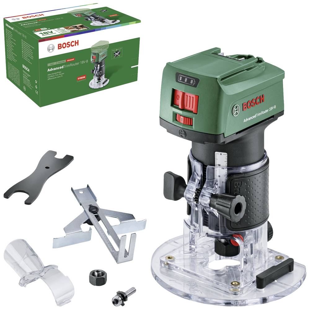 Bosch Home and Garden 06039D5000 Felületmaró AdvancedTrimRouter 18V-8 kefe nélkül Tartozékokkal akku nélkül, töltő nélkül Bosch Home and Garden 06039D5000 Felületmaró AdvancedTrimRouter 18V-8 kefe nélkül Tartozékokkal akku nélkül, töltő nélkül