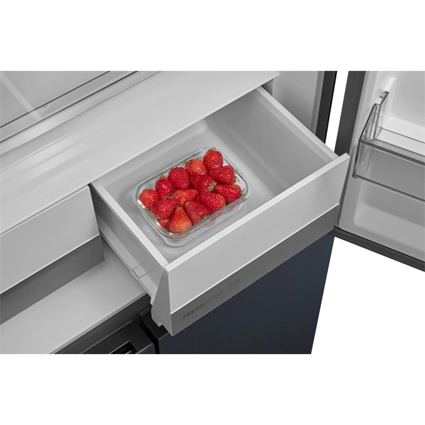 Midea MDRM587BIE70 Hűtő:276L Fagyasztó:150L No frost négyajtós hűtőszekrény Inox