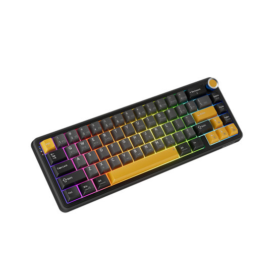 BILL MARVO TITAN 65 vezeték nélküli gaming billentyűzet - Fekete - US /Banana Crystal Linear/