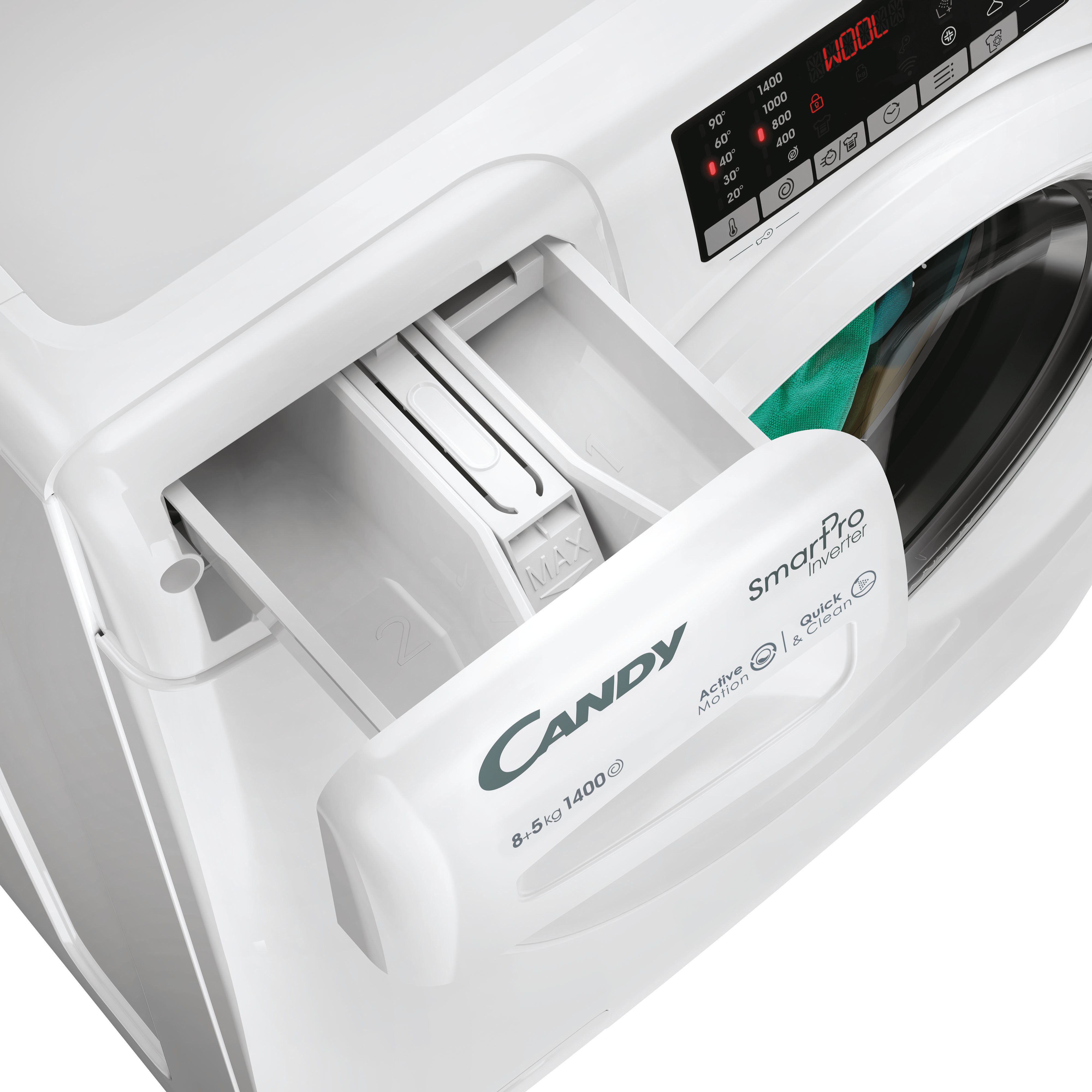 Candy COW4854TWM6/1-S Elöltöltős mosó- és szárítógép - 8 kg, 1350 ford./perc, A Energiaosztály, Wi-Fi, Bluetooth