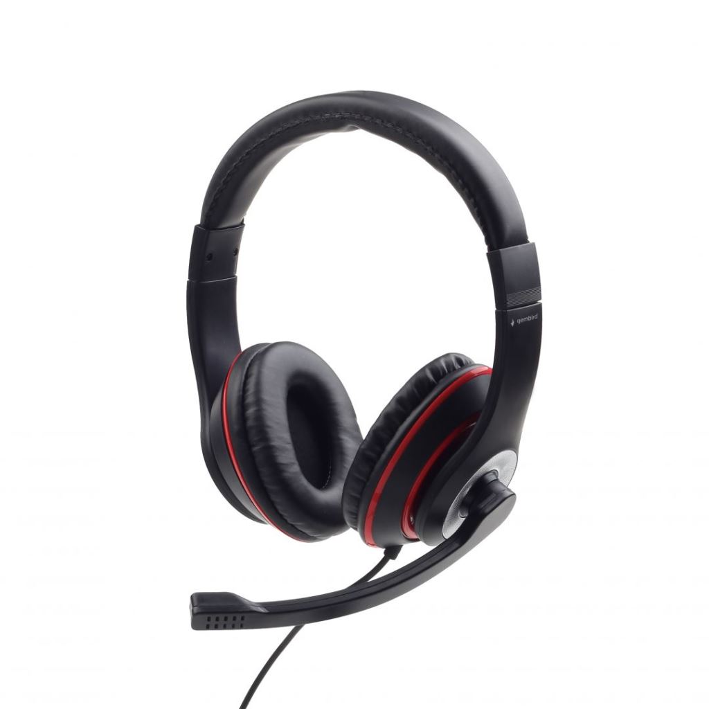 Gembird MHS-03-BKRD sztereó headset fekete-piros Gembird MHS-03-BKRD sztereó headset fekete-piros