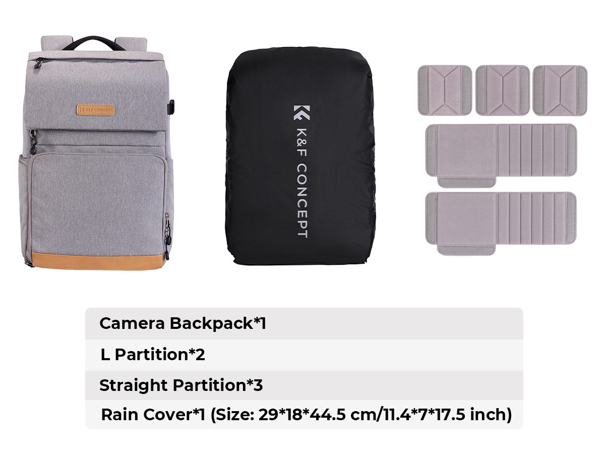 K&F Concept Beta Backpack 22L, fotós hátizsák, szürke