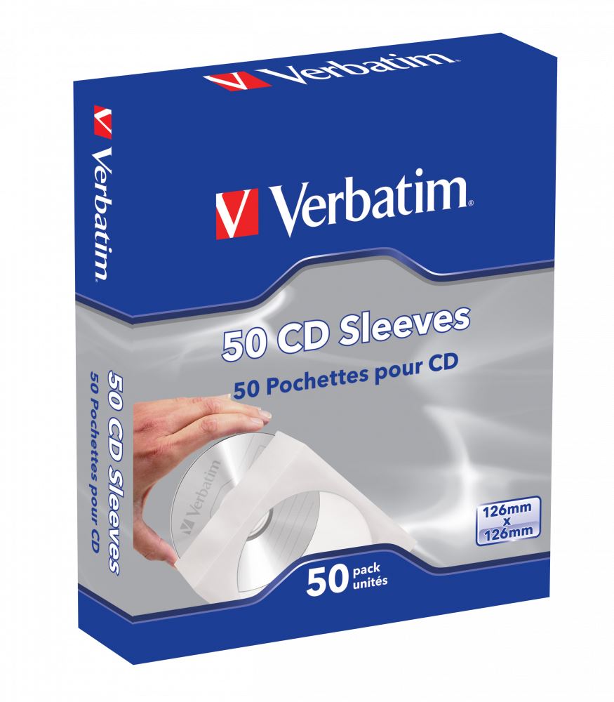 Verbatim CD/DVD papír tok 50db fehér (49992)