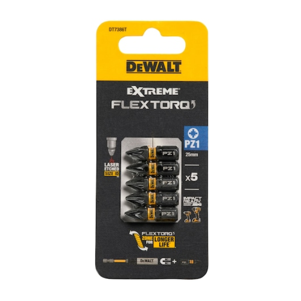 DEWALT Bithegy csavarhúzó 25mm 5db PZ1 FLRQ