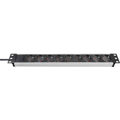 Hálózati elosztó 19 colos rack szekrénybe, 9 részes, alu/fekete, Brennenstuhl 1390007009 Hálózati elosztó 19 colos rack szekrénybe, 9 részes, alu/fekete, Brennenstuhl 1390007009