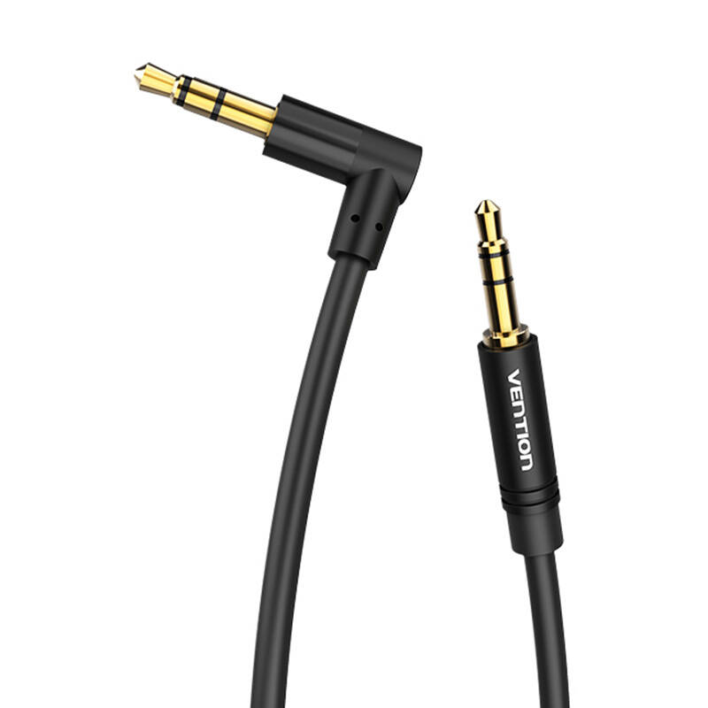 3.5mm Male to 90° Male Audio Cable 1m Vention BAKBF-T Black 3.5mm Male to 90° Male Audio Cable 1m Vention BAKBF-T Black