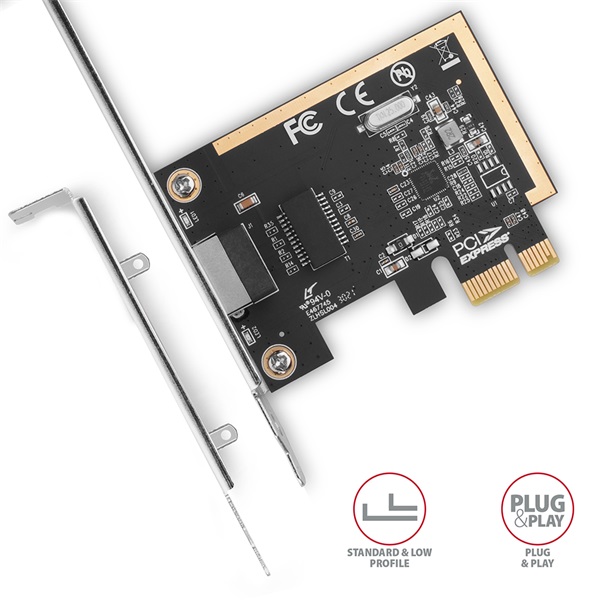 Axagon Gigabit Ethernet 1 sávos PCI-Express kártya (PCEE-GRF) Axagon Gigabit Ethernet 1 sávos PCI-Express kártya (PCEE-GRF)
