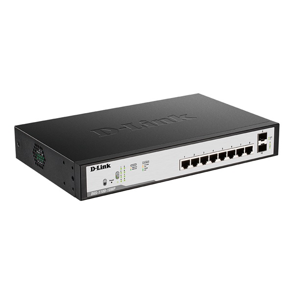D-LINK Switch 8x1000Mbps (8xPOE) + 2xGigabit SFP Fémházas Asztali Menedzselhető DGS-1100-10MPV2/E D-LINK Switch 8x1000Mbps (8xPOE) + 2xGigabit SFP Fémházas Asztali Menedzselhető DGS-1100-10MPV2/E
