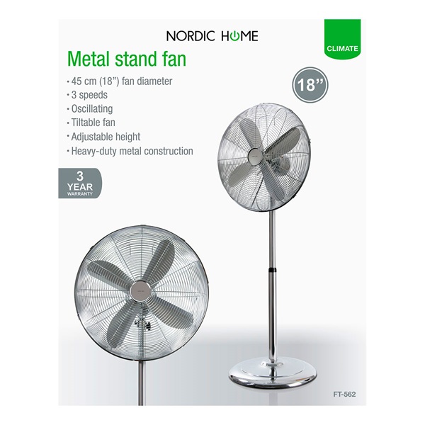 NORDIC HOME FT-562 fém álló ventilátor 
