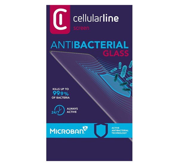 CELLULARLINE ANTIBIOM képernyővédő üveg (antibakteriális, ultravékony, 9H) FEKETE [Apple iPhone SE 3 (2022)]