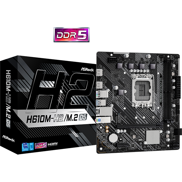 ASROCK S1700 H610M-H2/M.2 D5 INTEL H610 mATX Alaplap 
