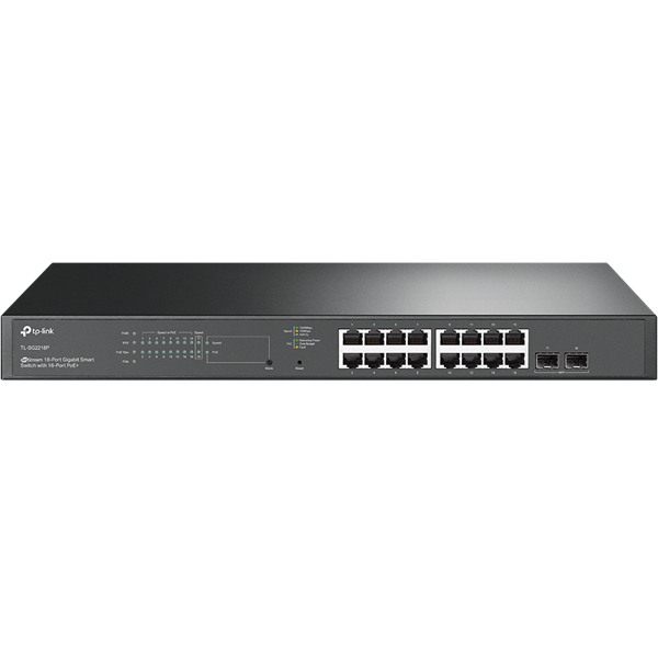 TP-LINK Switch 16x1000Mbps(16xPOE+) + 2xGigabit SFP, Menedzselhető, TL-SG2218P