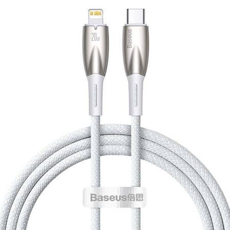 Baseus Glimmer Series USB-C - Lightning kábel 1m fehér (CADH000002)