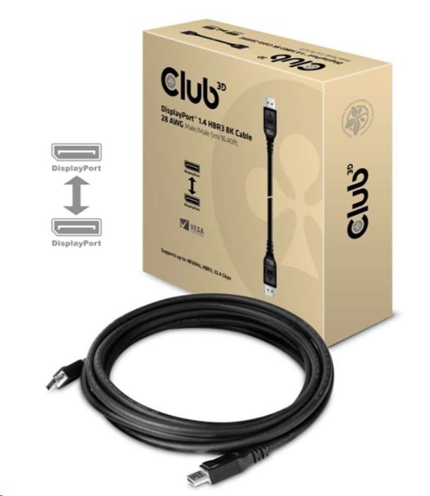 CLUB3D DisplayPort 1.4 HBR3 - DisplayPort 1.4 HBR3 8K 5m kábel (CAC-1061)