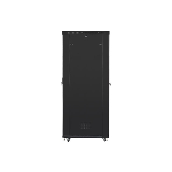 Lanberg 19" szabadon álló rack szekrény 47U/800X1200 üvegajtó  lapraszerelt LCD kijelző Fekete V2