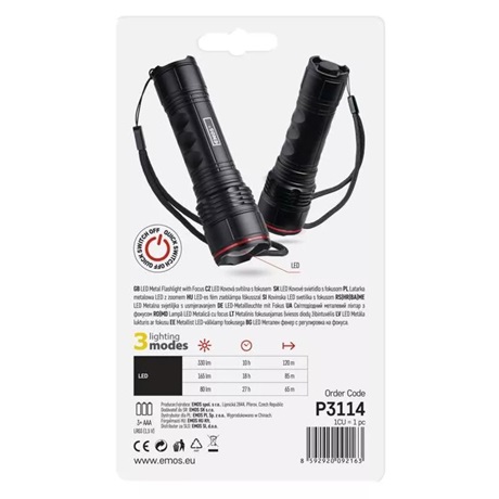 Emos P3114 LED ZSEBLÁMPA 330LM 3×AAA FÓKUSZÁLHATÓ