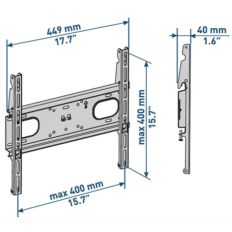Meliconi 480876 EXTRA 400F DW VESA 400 UltraStrong Fix 32-88" TV-tartó