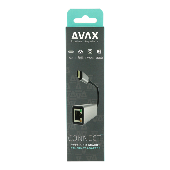  AVAX AD604 CONNECT+ Type C 3.0 - Gigabit Ethernet adapter alumínium