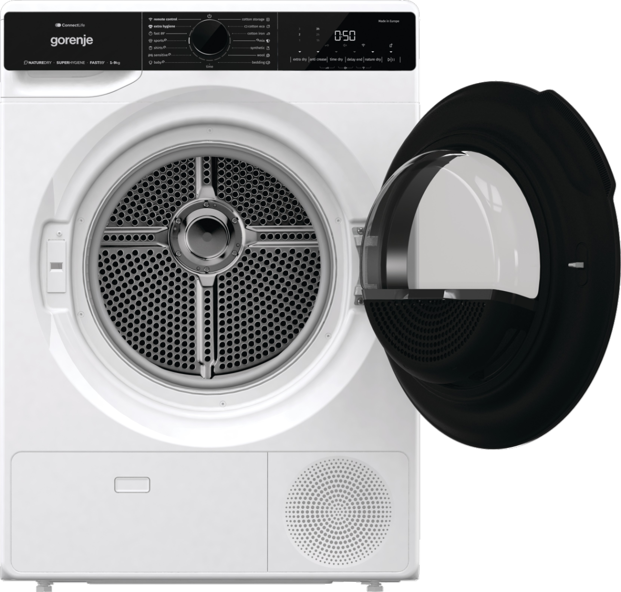 Gorenje DPNA92WIFI Hőszivattyús szárítógép – 9 Kg, A Energiaosztály, PowerPlusMotor, ExtraHigiénia,  AutoDrain