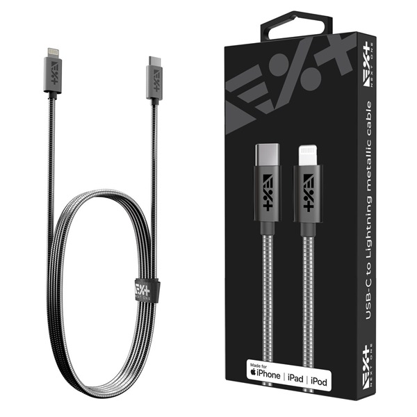 NextOne LGHT-USBC-MET-SG 1,2m USB C-Lightning metál asztroszürke kábel NextOne LGHT-USBC-MET-SG 1,2m USB C-Lightning metál asztroszürke kábel