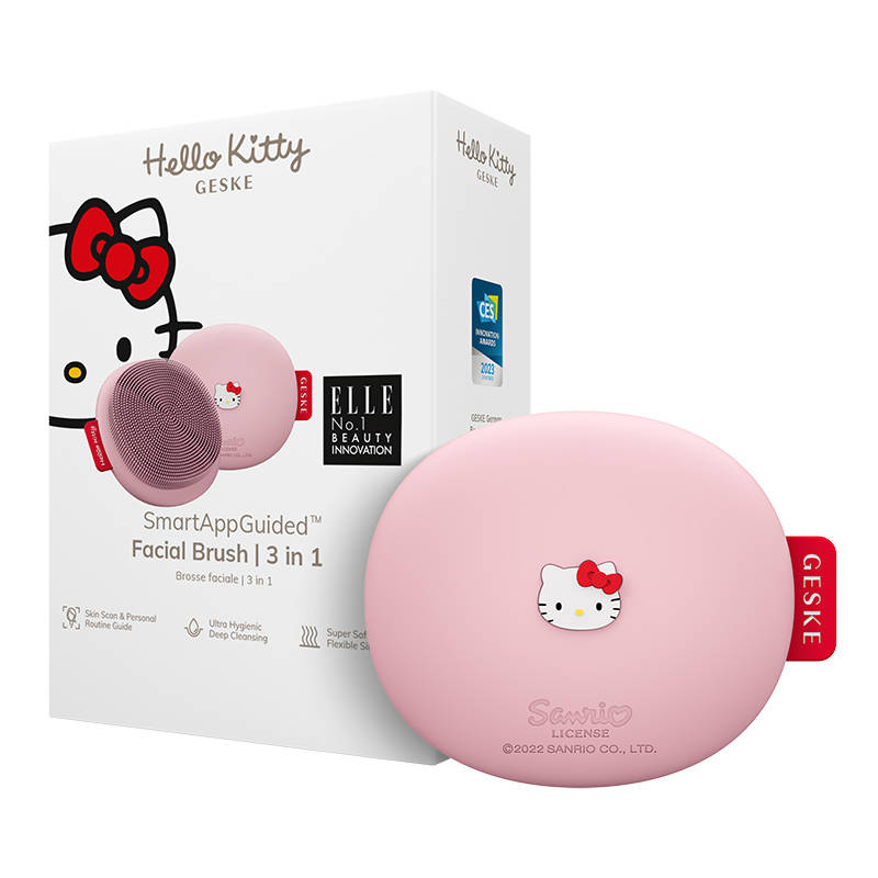 Facial Cleaning Brush 3in1 Geske with APP (hello kitty pink)