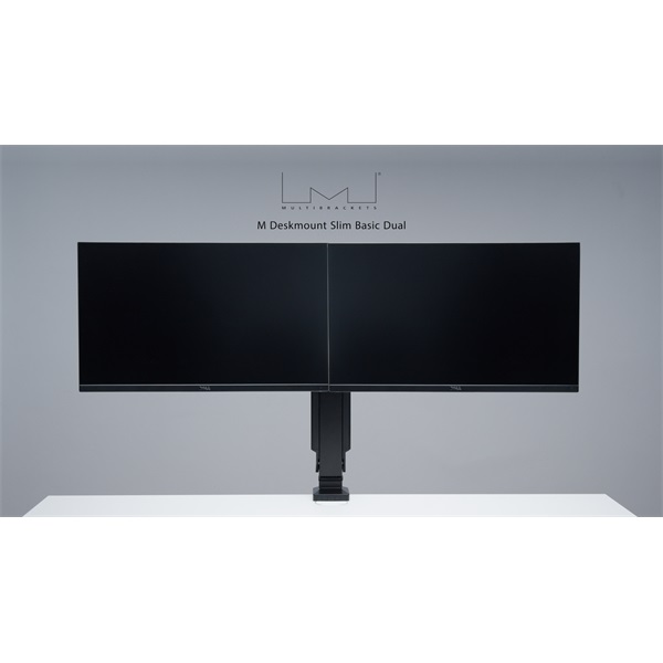 MULTIBRACKETS  2 képernyős M Deskmount Slim Basic Dual  17-27" max.VESA: 200x200 mm  6 kg Asztali konzol