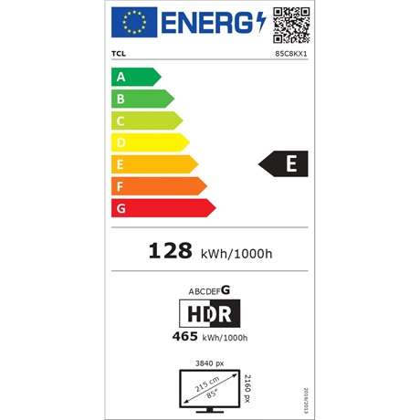 Tcl 85C8K UHD MINILED QLED GOOGLE SMART TV