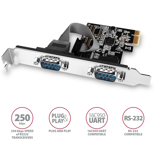 Axagon 2x Soros port bővítő kártya PCIe (PCEA-S2N)