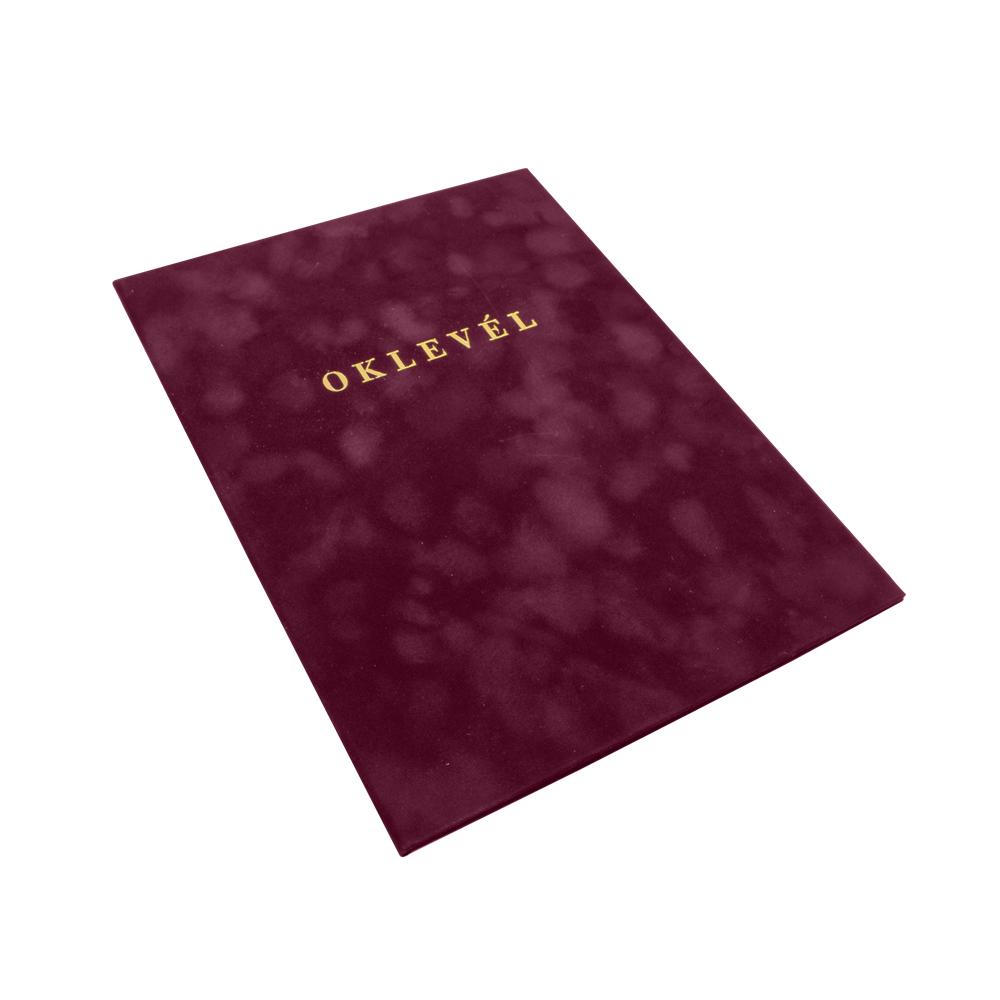 Bluering Oklevéltartó A4, prémium, arany nyomattal,  bordó