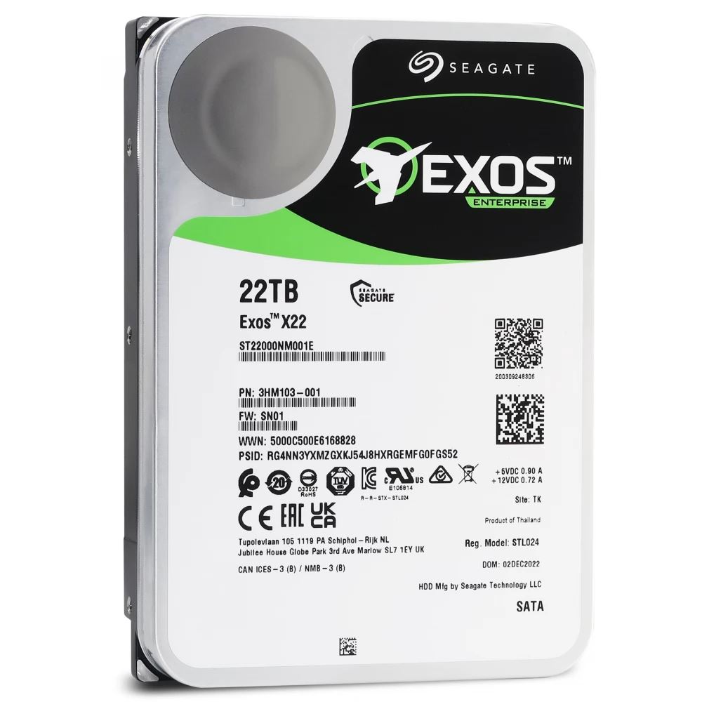 Seagate 22TB 7200rpm SATA-600 512MB Exos X22