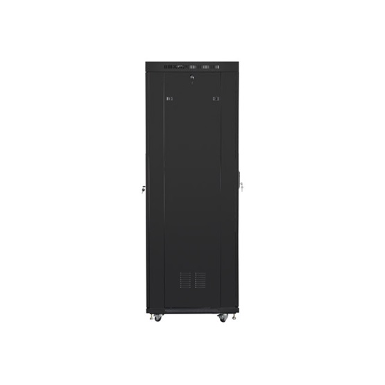 Lanberg 19" szabadon álló rack szekrény 42U/600X800 perforált ajtó  lapraszerelt  LCD kijelző Fekete V2