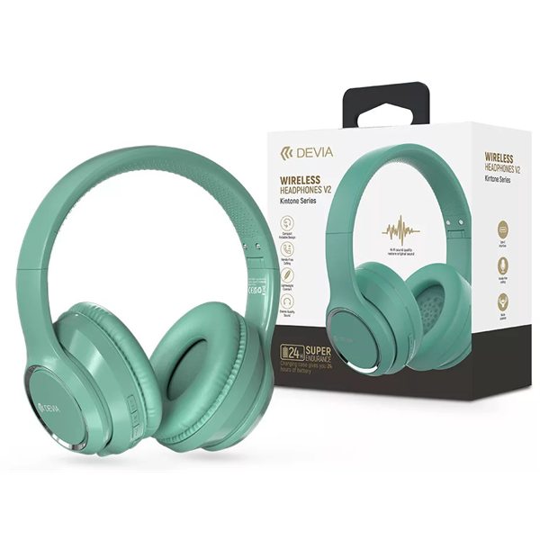 DEVIA ST383557  BLUETOOTH SZTEREÓ FEJHALLGATÓ BEÉPÍTETT MIKROFONNAL zöld